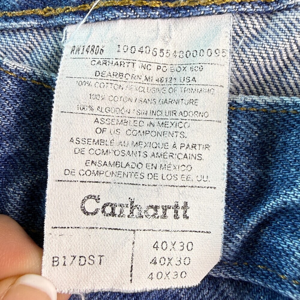 Carhartt B17DST Vintage Relaxed Fit Tapered Leg Men's Jeans 40x30 Dark Stonewash - Picture 15 of 16